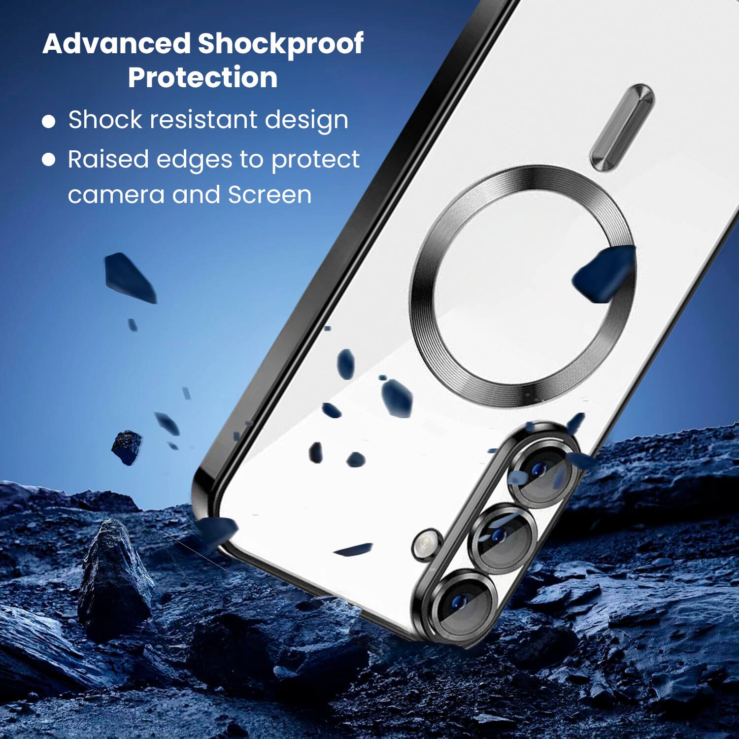 Advanced Shockproof Protection  
- Shock resistant design  
- Raised edges to protect camera and screen