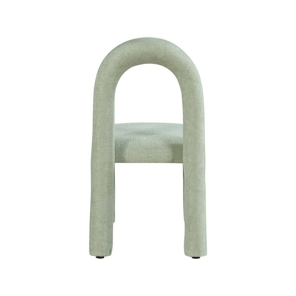 Alt View 4. Meridian Furniture - Amari Mint Chenille Fabric Dining Chair, Set of 2 - Blue.