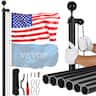 VEVOR - 30FT Sectional Flag pole Kit, Heavy Duty Aluminum Alloy in Ground Flag poles for Outside, 3 Display Modes Flagpole - Black