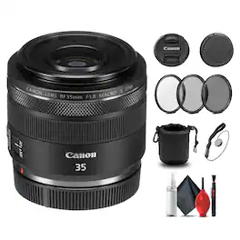 Canon - RF 35mm f/1.8 IS Macro STM Lens (2973C002) + Filter + Lens Pouch + More - Black