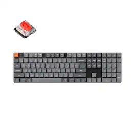 Keychron - K5 Max Full-Size Ultra-Slim 2.4GHz Wireless Keyboard with White Backlight and Red Switch - Black