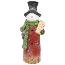 Sunnydaze - Classic Frosty Indoor Pre-Lit LED Christmas Statue - 23.5 in - Red