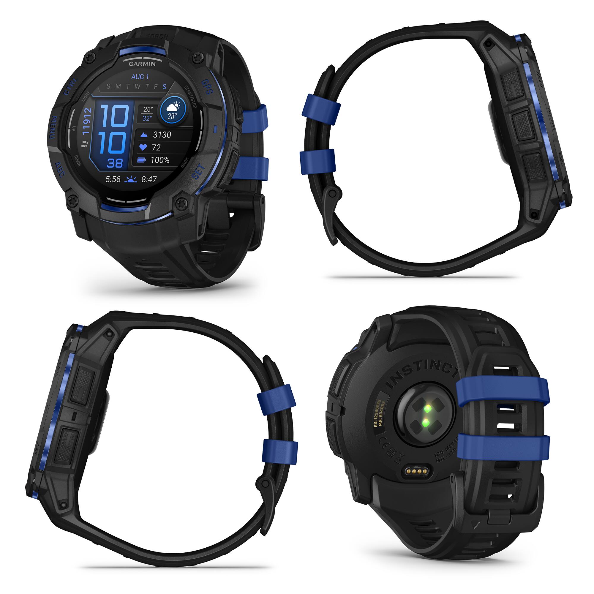 GARMIN  
AUG 1  
SMTWTFS  
10:10  
26° 32° 28°  
3130  
72  
100%  
5:56 8:47  
INSTINCT  
134547  
A48ET  
5  
CE CE  
NET  
100  
KiL-aro  
O  
A  
ML