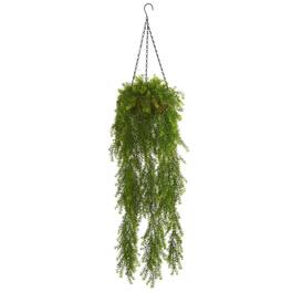 BreeBe - 3' Willow Artificial Plant Hanging Basket - Green