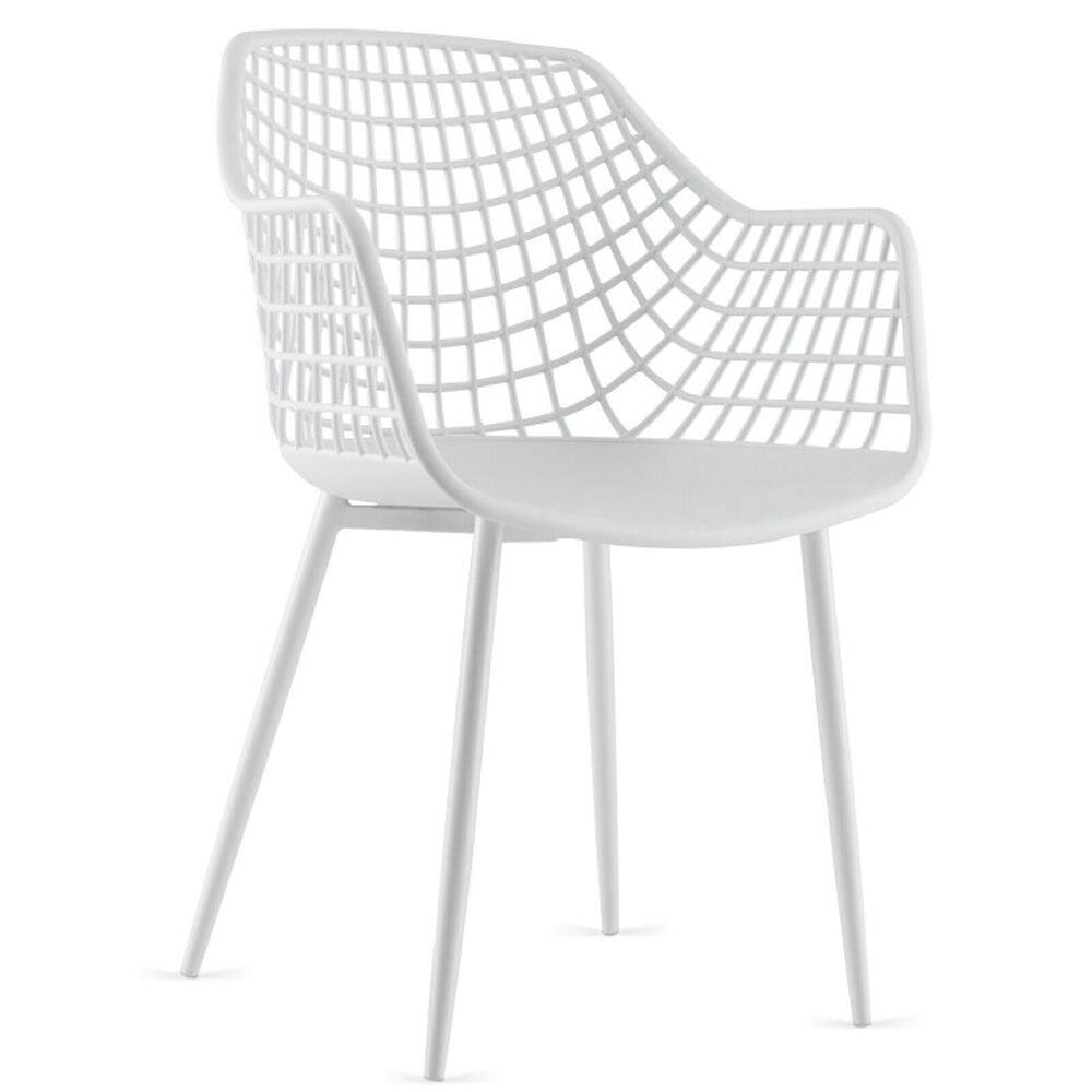 Left. Kadyn - Dining Chairs, Kitchen Chairs Trattoria Chairs,Set of 4 Heavy Duty Modern Dining Chair with Airy Hollow Backrest-White - White.