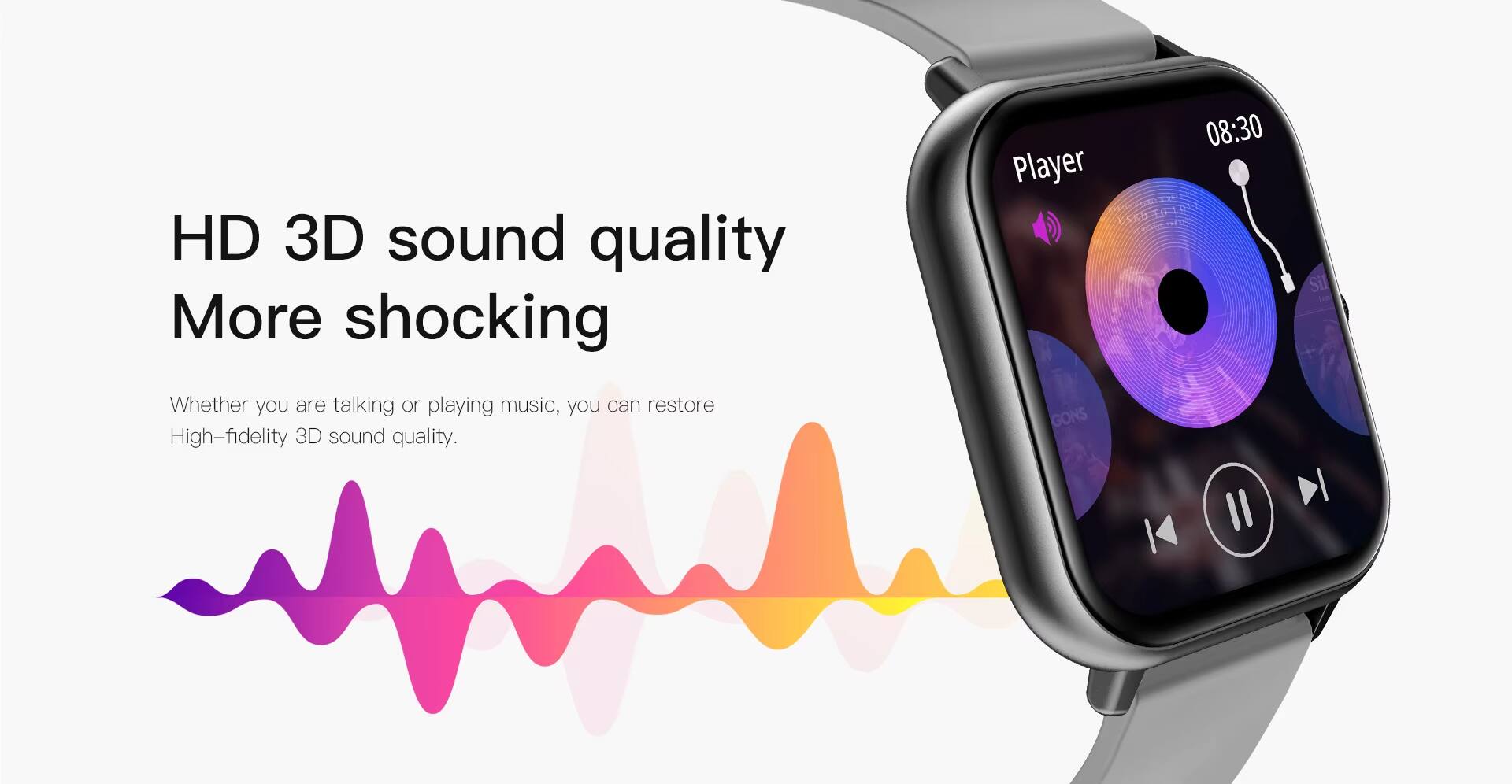 HD 3D sound quality  
More shocking  

Whether you are talking or playing music, you can restore High-fidelity 3D sound quality.