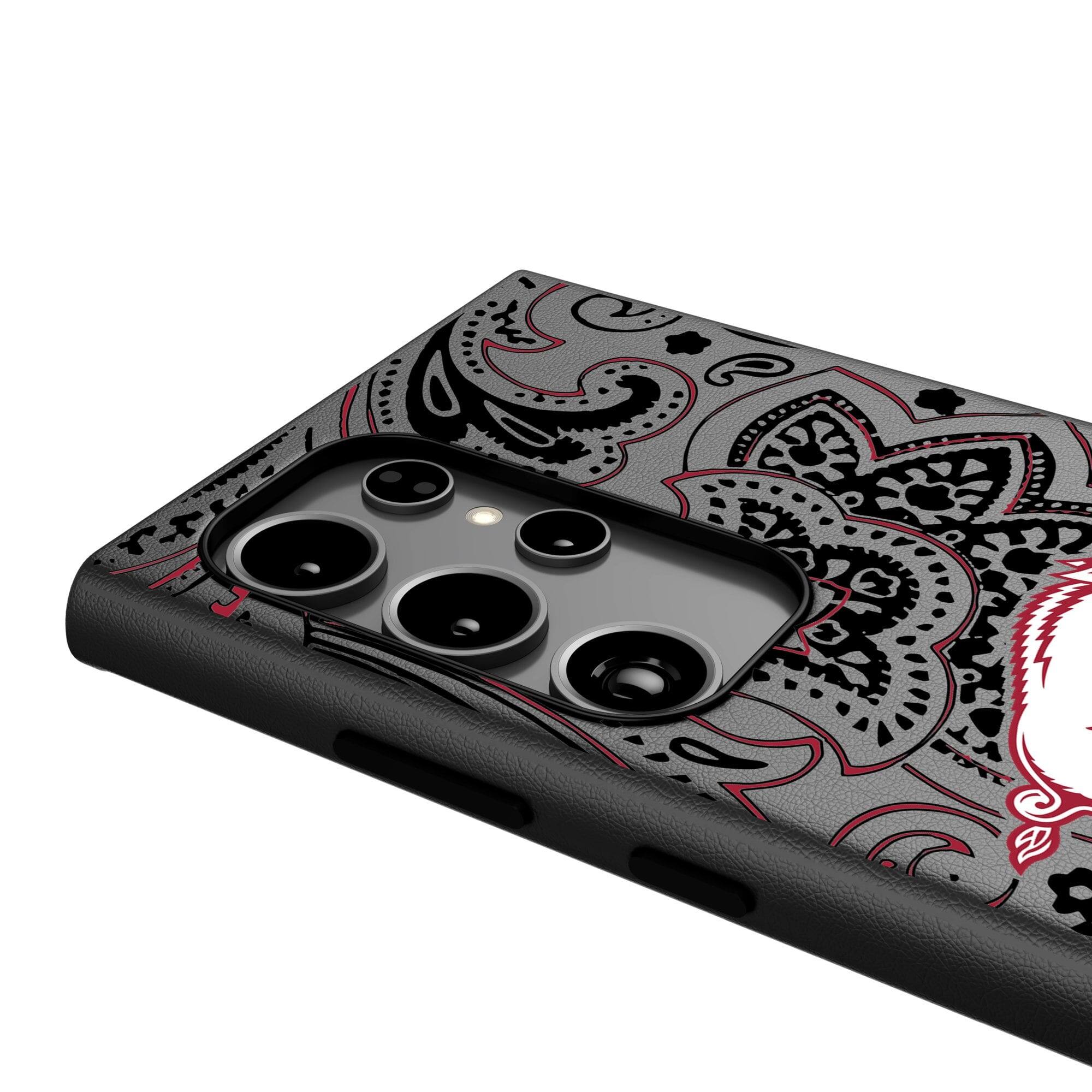 Alt View 3. Keyscaper - Arkansas Razorbacks Paisley Galaxy Magnetic Bump Case - S25 Ultra - Black.