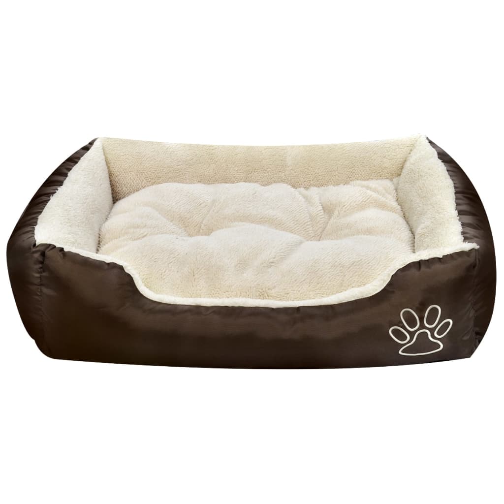 Alt View 2. Boyel Living - XXL Brown and Beige Rectangular Dog Bed with PU Coated Oxford and Faux Fur Durable Non-Slip Design - Brown.