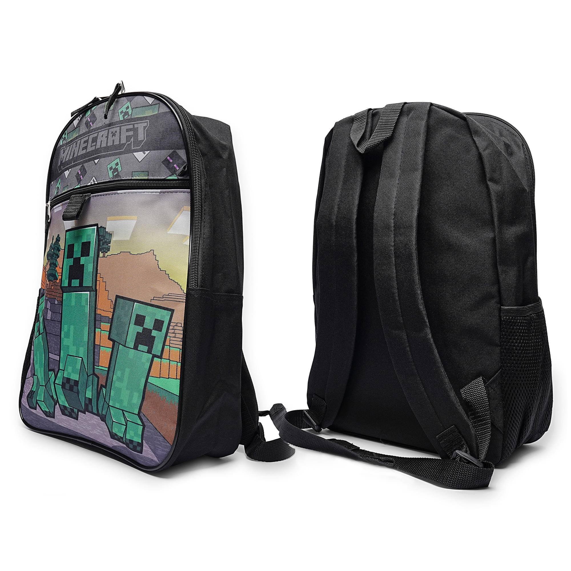 Alt View 10. Bioworld - Minecraft Creeper 5 Piece 16 Inch Backpack Set - Blue.
