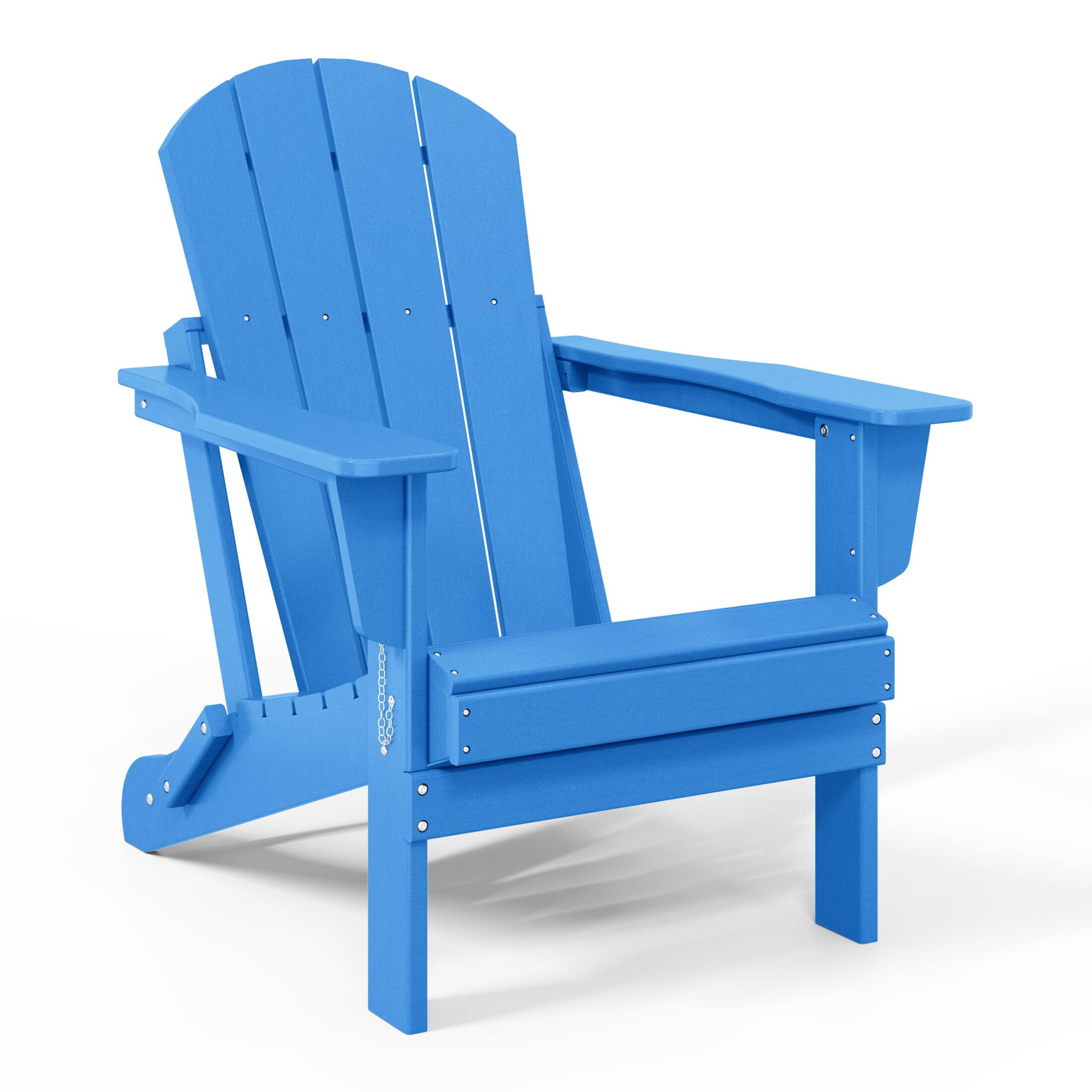 Left. WestinTrends - WestinTrends Malibu Outdoor HDPE Folding Poly Adirondack Chairs (Set of 2) - Pacific Blue.