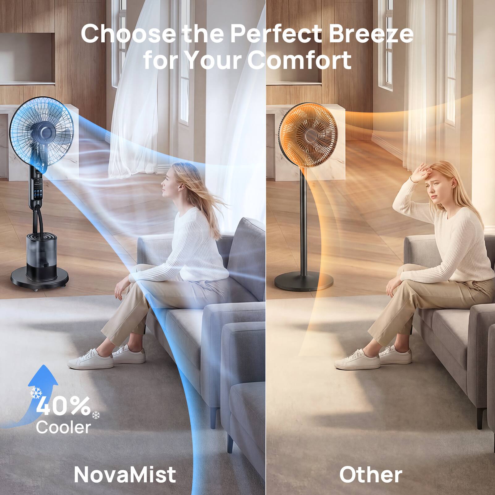 Choose the Perfect Breeze for Your Comfort

40% Cooler

NovaMist

Other
