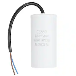 Unique Bargains - 40uF CBB60 Run Capacitor, AC 450V 2 Wires 50/60Hz Cylinder 102x50mm for Air Compressor, Water Pump - White