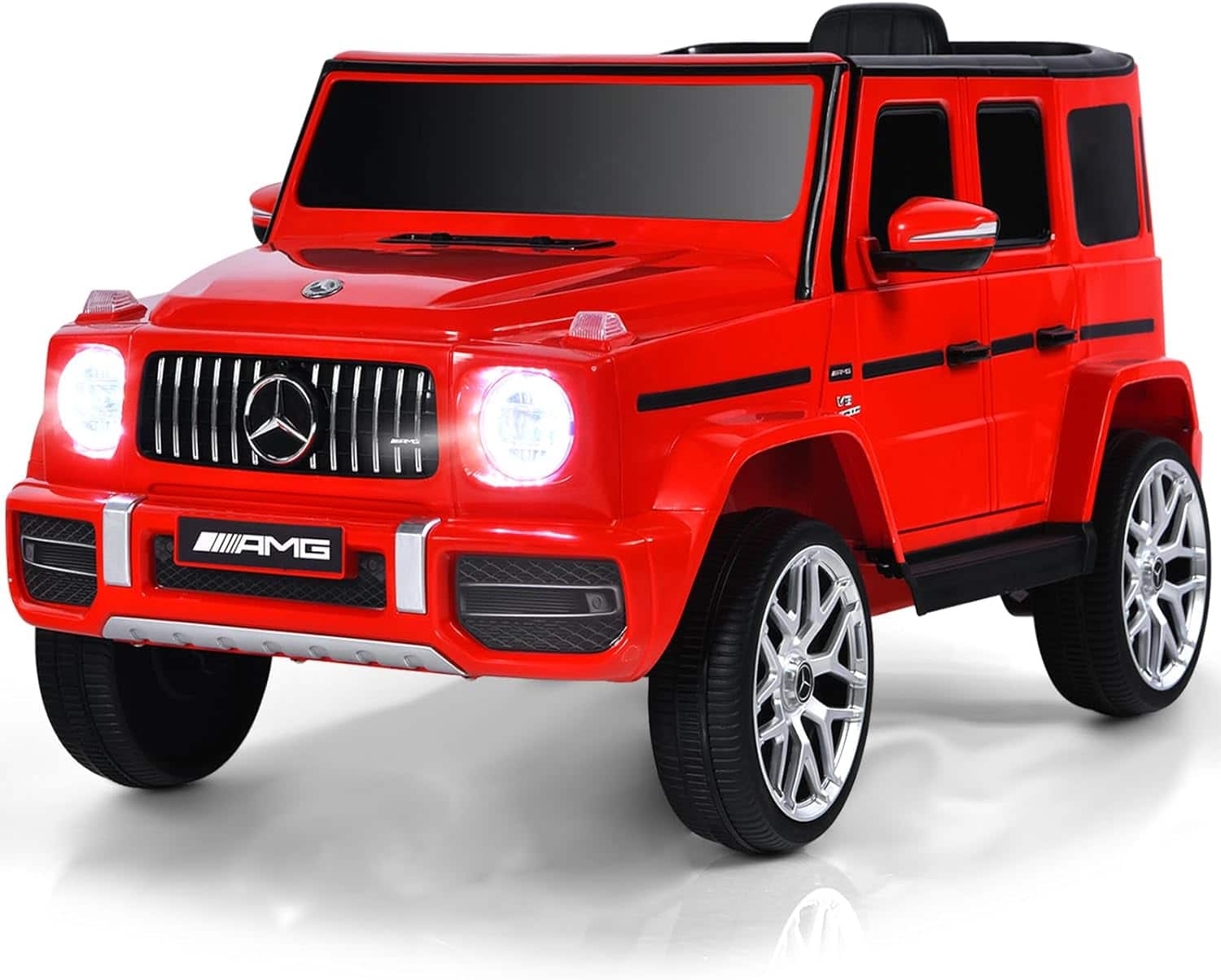 Front. Costway - Costway 12V Kids Ride On Car Licensed Mercedes Benz G63 Electric Vehicle with Remote Control - Red.