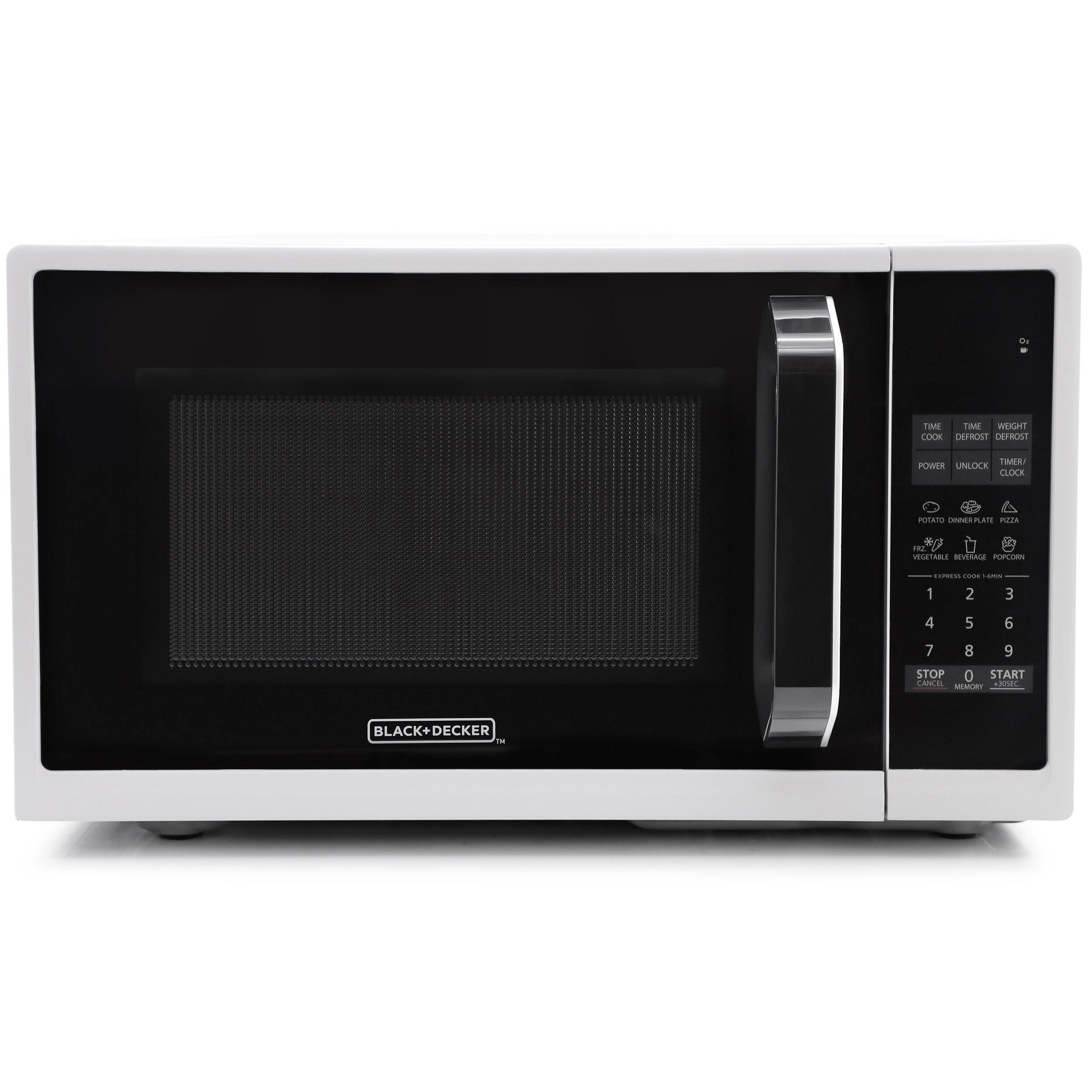C Ta TomE WEIGHT COLK DUFROST DEPROST Fa POWER UNLOCK CLOCK POTATO COER . a n2 12 seiabs nVERNA PPCLE ....... Cce - 1 2 3 4 5 6 7 8 9 STOP 0 START CANCEL MEMURY  BLACK+ DECKER