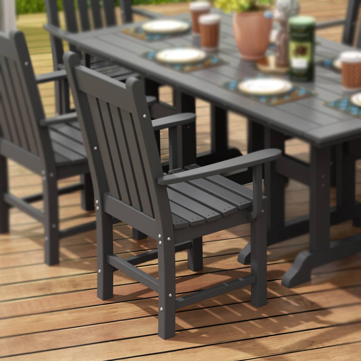Angle. WestinTrends - WestinTrends Malibu Outdoor Patio Dining Armchair - Gray.