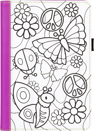  Griffin Technology - Crayola Color-A-Case Folio Case for Apple® iPad® mini, iPad mini 2 and Pad mini 3 - Purple/White
