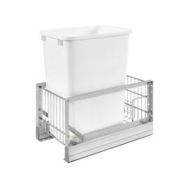Rev-A-Shelf - Reduced Depth Pullout 35 qt. Trash Can w/ Soft-Close, 5349-15DM18-1 - Silver