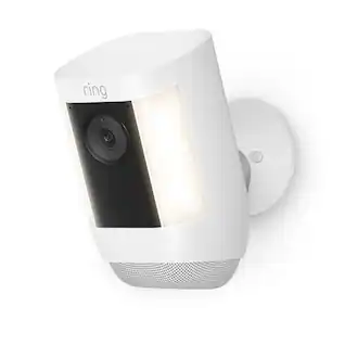 Spotlight Cam Pro, Battery with 2K Video and Ring Vision, LED Lights, Dual-Band Wifi, and 3D Motion Detection - White