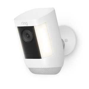 Spotlight Cam Pro, Battery with 2K Video and Ring Vision, LED Lights, Dual-Band Wifi, and 3D Motion Detection - White