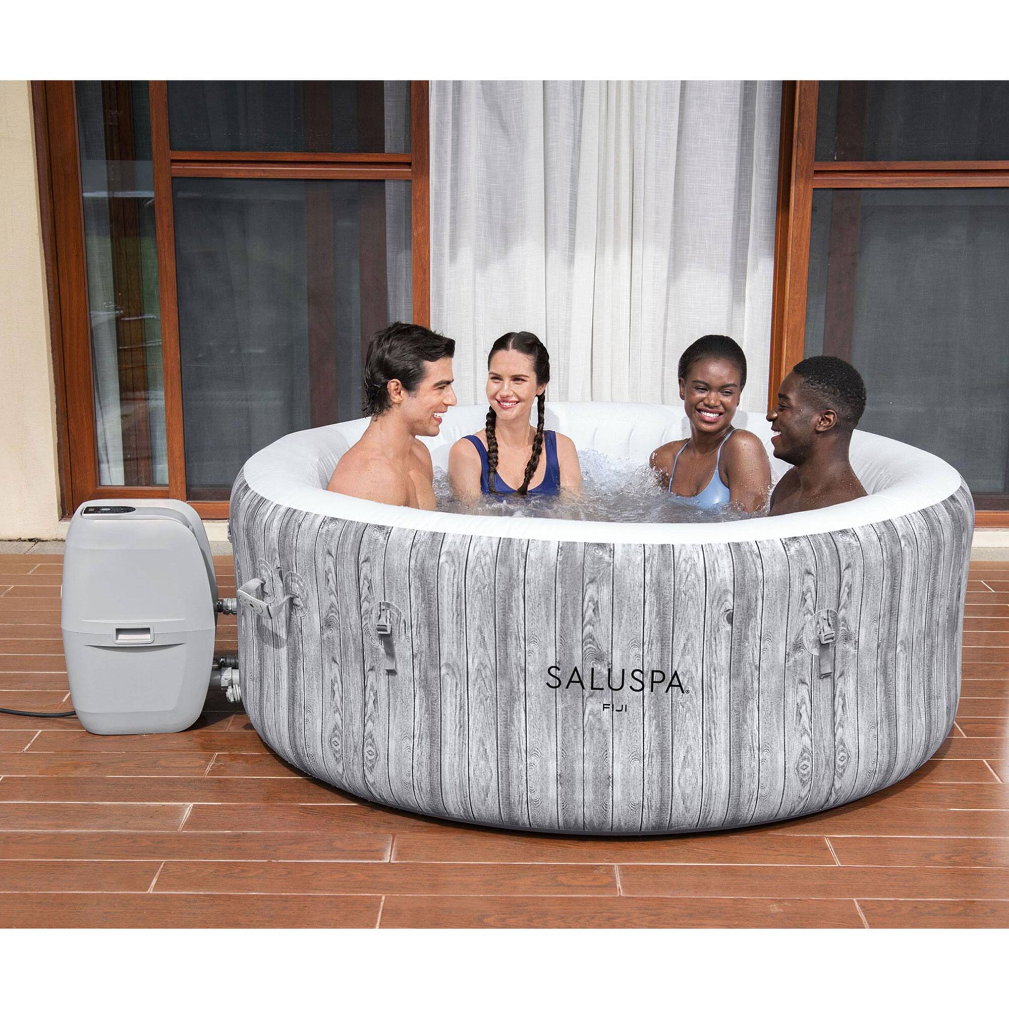 Alt View 4. Bestway - Bestway SaluSpa Fiji AirJet Inflatable Hot Tub with 120 Soothing Jets, Gray - Fiji.