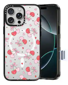 Ornarto - Vistique for iPhone 16 Pro Max Case 6.9",Compatible with MagSafe,Clear Glossy Pattern Phone Case - Cherry Fizz