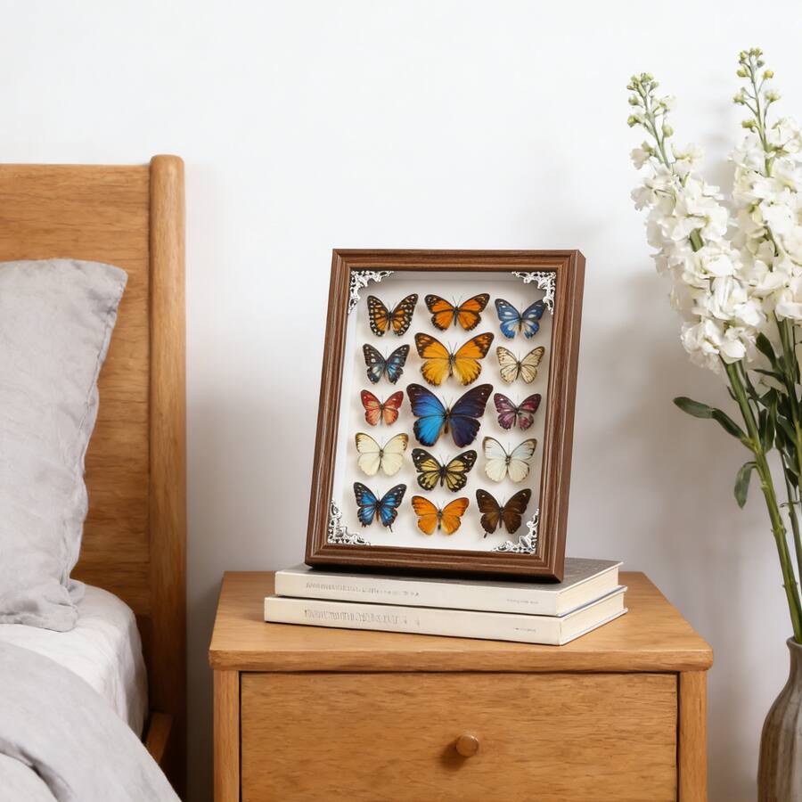 Unique Bargains Shadow Box Frame, 7.8x5.9 Inch Wooden Display Case with ...