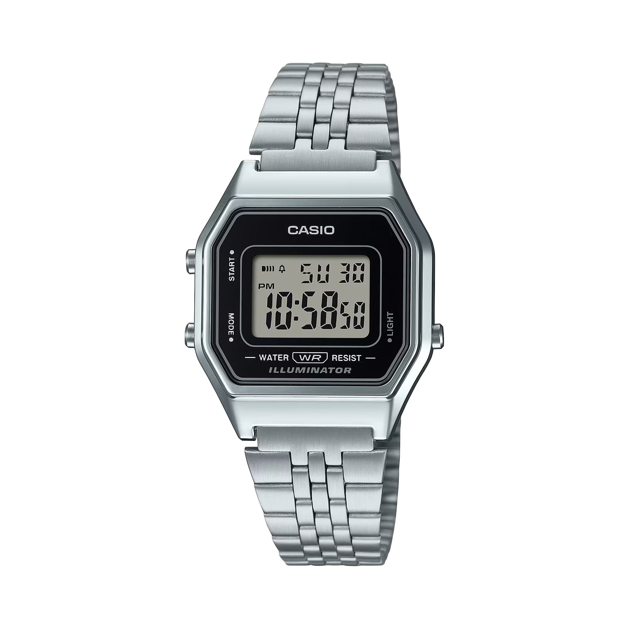 Casio - Women’s Digital Watch with Black Frame - LA-680WA-1DF - Silver