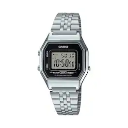 Casio - Women’s Digital Watch with Black Frame - LA-680WA-1DF - Silver