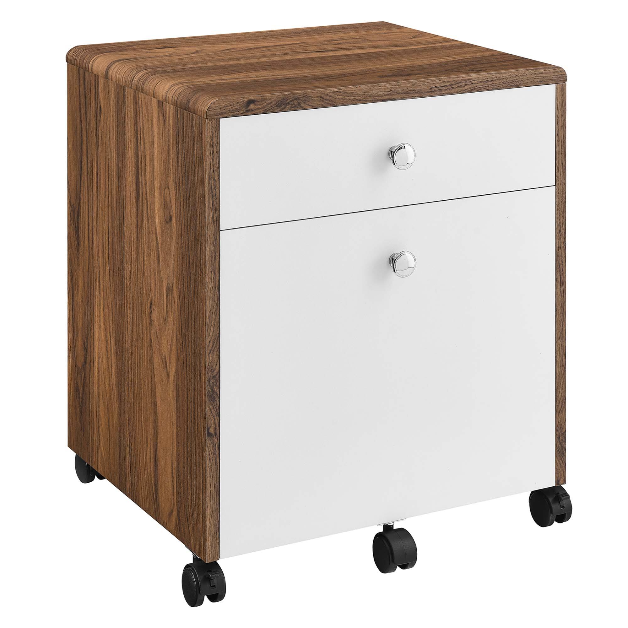 Angle. Modway - Transmit Wood File Cabinet by Modway - Walnut White.