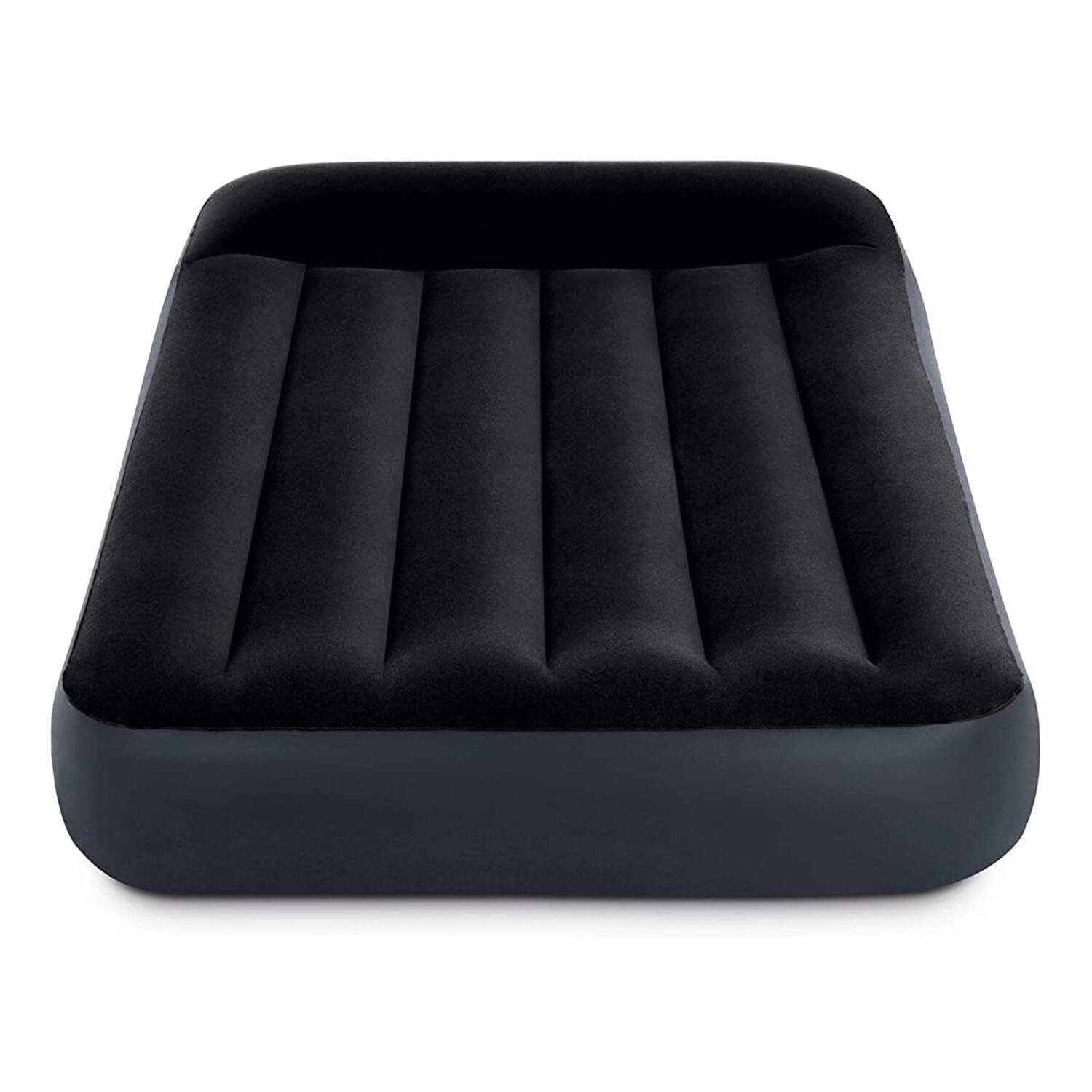 Alt View 4. Intex - Intex Dura Pillow Rest Classic Blow Up Mattress Air Bed with Built In Pump, Twin - Blue.