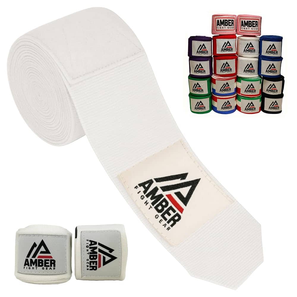"Amber Sporting Goods - Amber Fight Gear Semi Elastic 180"" Handwraps, Boxing/Kickboxing/MMA, Pair - White" price history on PriceWatchPro