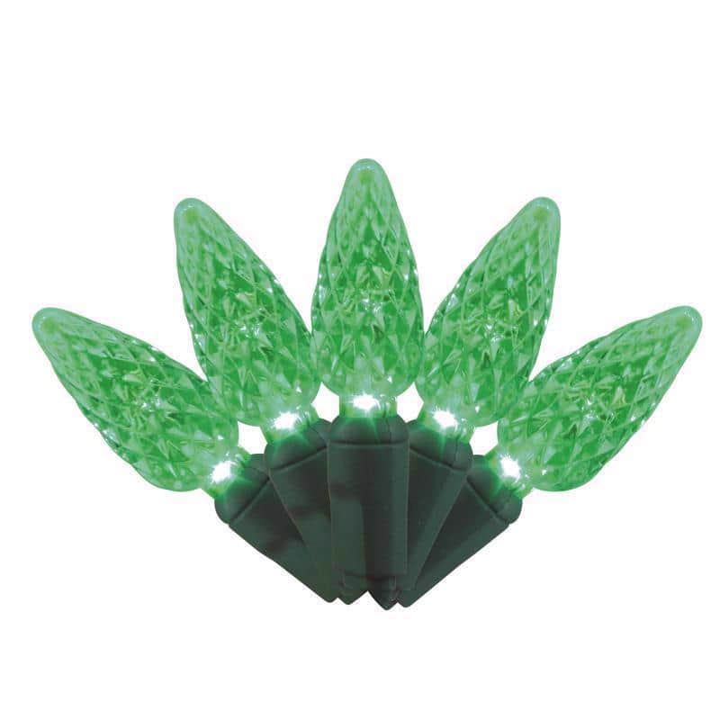 Celebrations - Platinum LED C6 50 ct String Christmas Lights 25 ft - Green