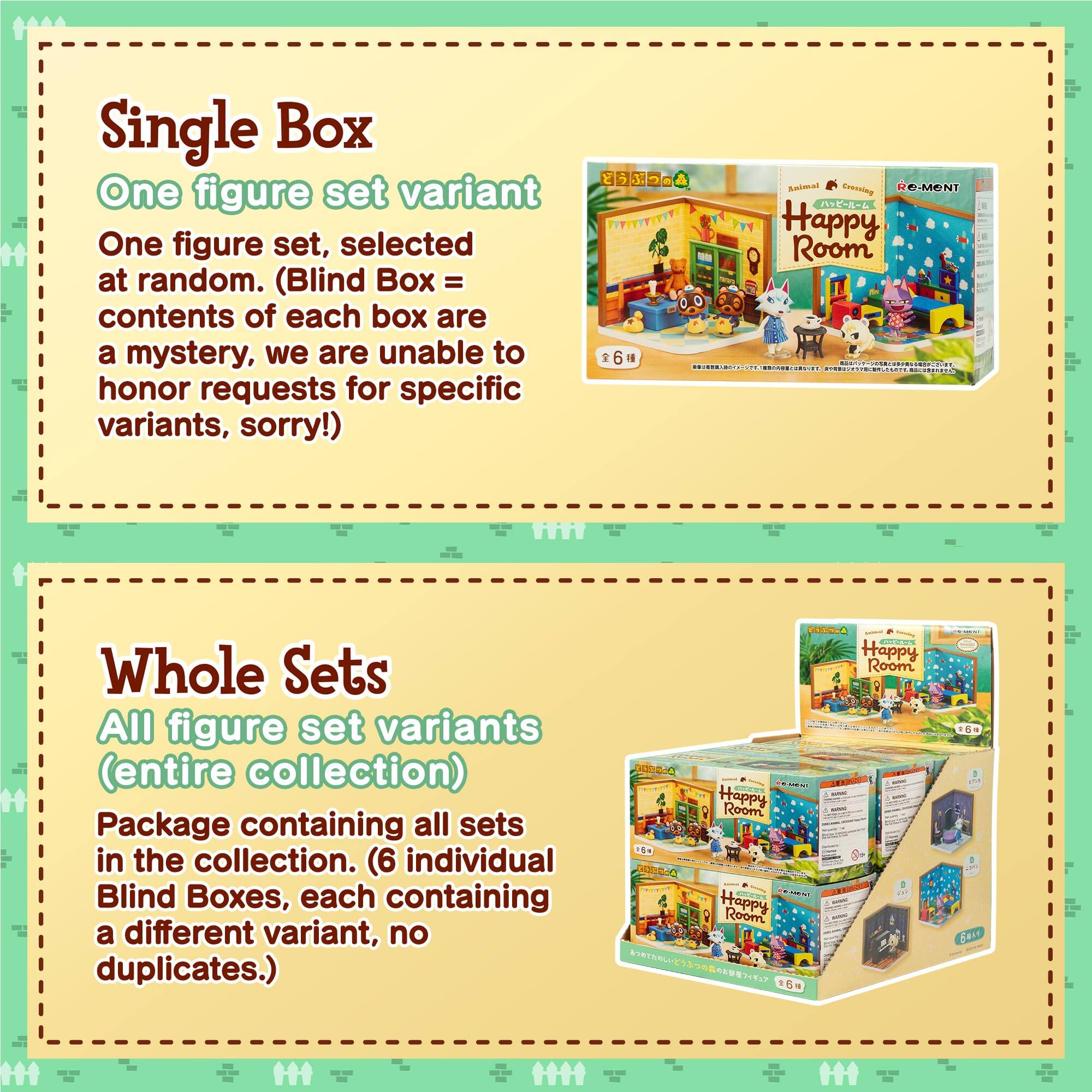 Single Box  
One figure set variant  
One figure set, selected at random. (Blind Box = contents of each box are a mystery, we are unable to honor requests for specific variants, sorry!)

Whole Sets  
All figure set variants (entire collection)  
Package containing all sets in the collection. (6 individual Blind Boxes, each containing a different variant, no duplicates.)