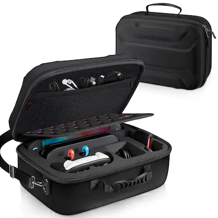 Front. Fintie - Storage Carrying Case for Nintendo Switch 2 (2025), Full Protection, All In One Travel Case, Shockproof Hard Shell Cover - Black.