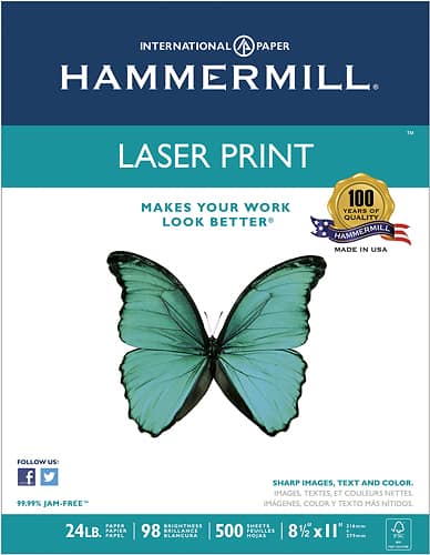 Front. Hammermill - Laser Paper - White.