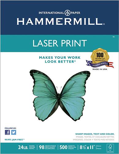 Front. Hammermill - Laser Paper - White.