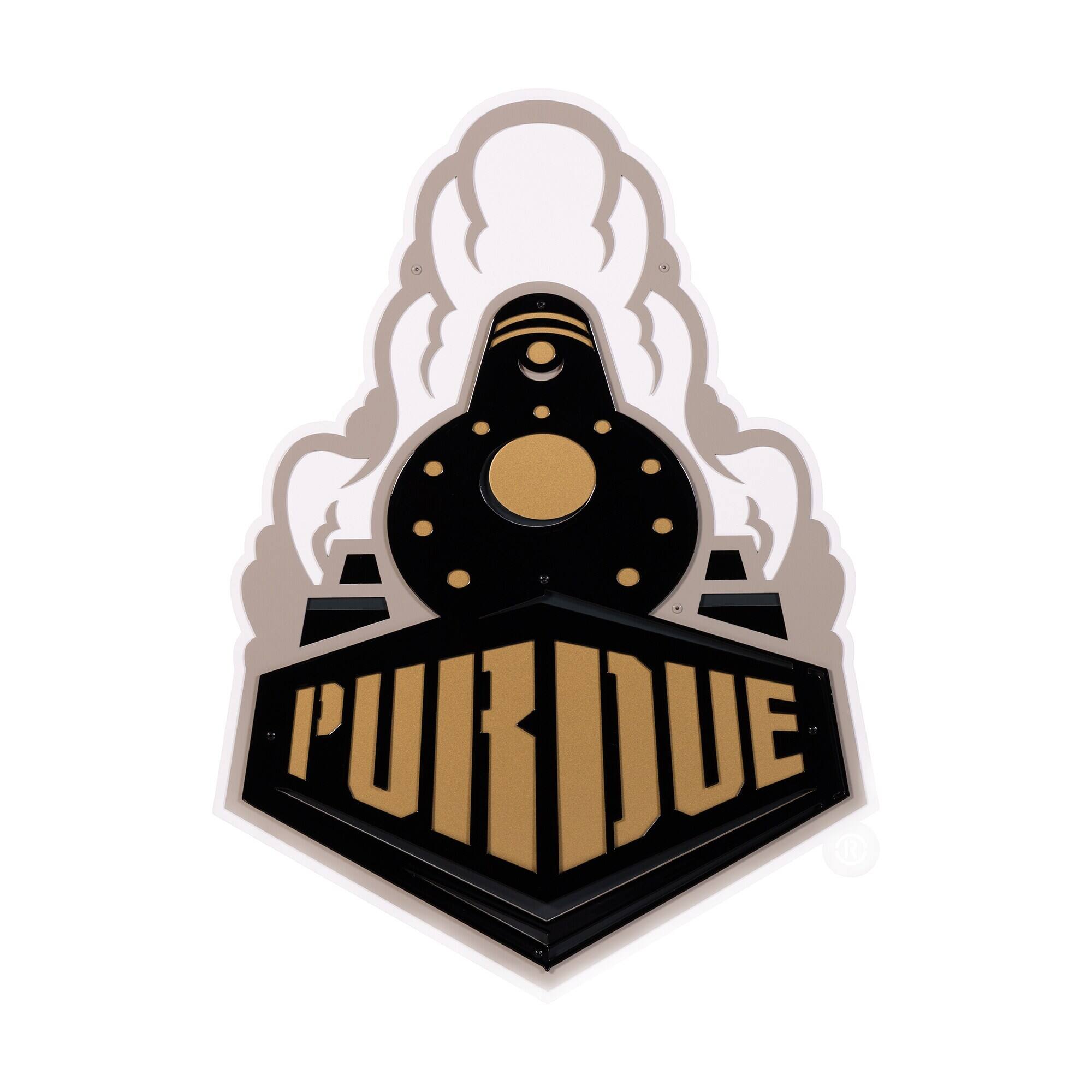 Front. Evergreen Enterprises - Purdue Boilermakers 23" Layered Metal Wall Art Sign - Multicolor.