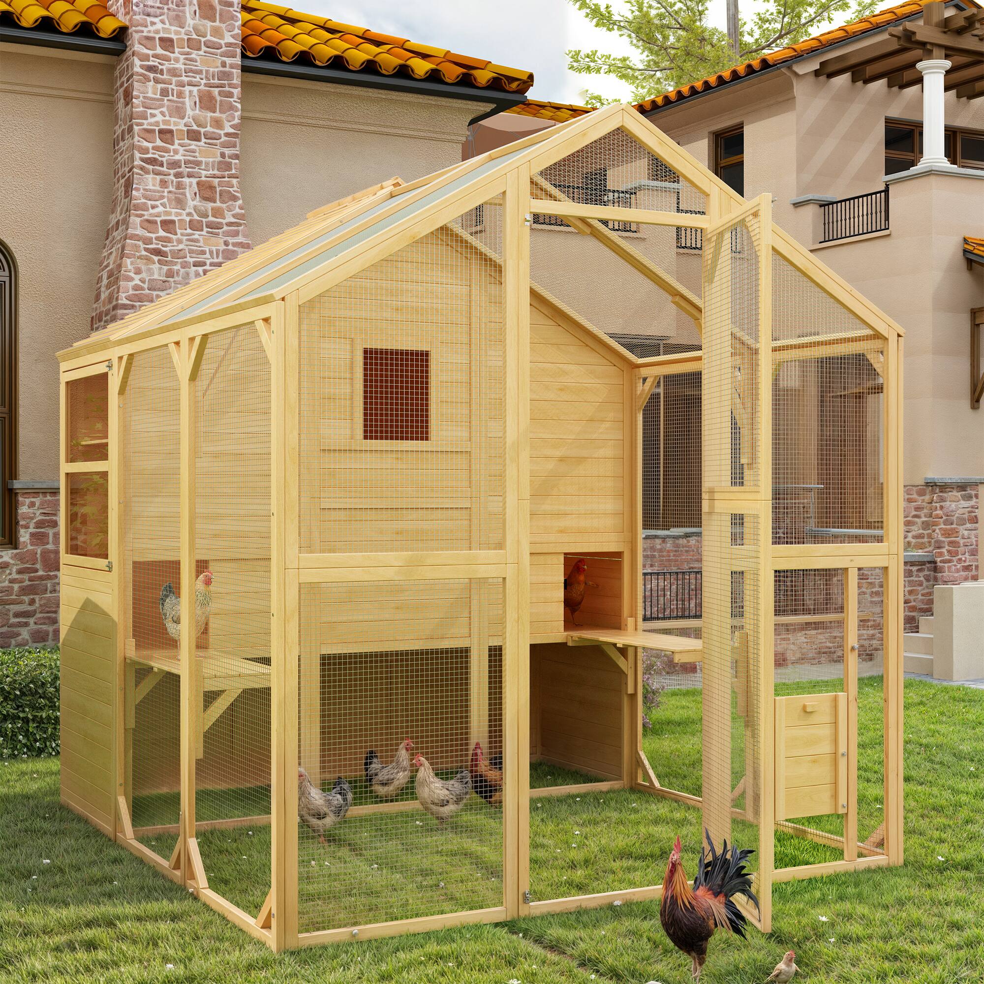 Alt View 10. Famapy - Large Outdoor Pet Cage with Galvanized Wire Mesh Multi-Functional Small Animal Enclosure for Chickens, Cats, Rabbits.