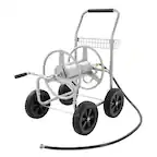 Front. VEVOR - Hose Reel Cart, Hold Up to 300 ft of 5/8’’ Hose, Garden Water Hose Carts Mobile Tools with 4 Wheels - Sliver.