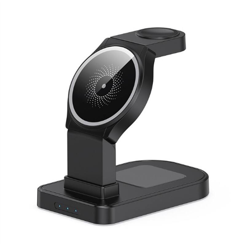 SKRAN - 15W Phone Stand Wireless Charger for Apple Devices - 3-in-1 Magnetic Wireless Charging for Earphones and Watches - Black