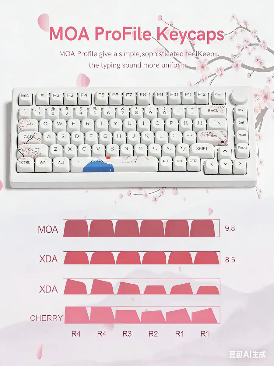 Womier PBT Keycap Set, MOA Profile Dye Sub Custom Keyboard Keycap for ...