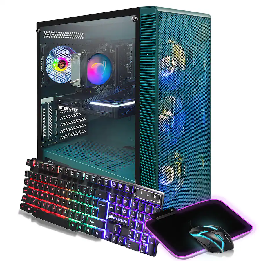 STGAubron Gaming PC Desktop, GeForce RTX 3060 Ti 8G, AMD Ryzen