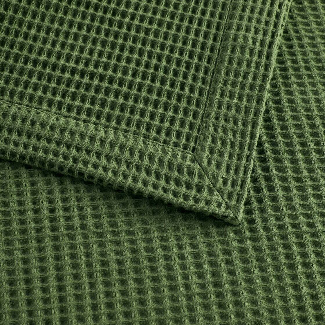 Alt View 5. Gracie Mills - Britain Cotton Blanket - Olive Green.