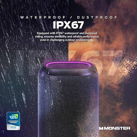 WATERPROOF / DUSTPROOF  
IPX67  

Equipped with IPX67 waterproof and dustproof rating, ensures durability and reliable performance even in challenging outdoor environments.  

CES INNOVATION AWARDS 2022  

MONSTER