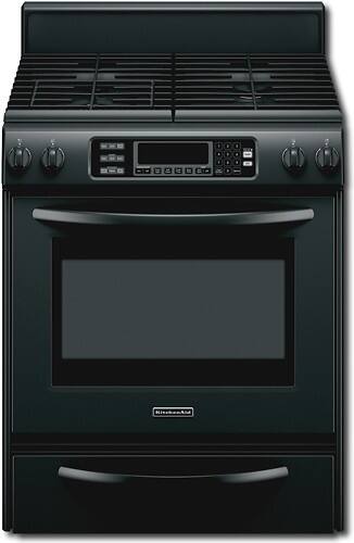 Front Standard. KitchenAid - Architect Series II 30" Self-Cleaning Freestanding Gas Range - Black.