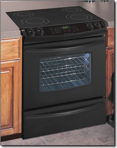 Angle Standard. Frigidaire - 30" Self-Cleaning Slide-In Electric Range - Black.