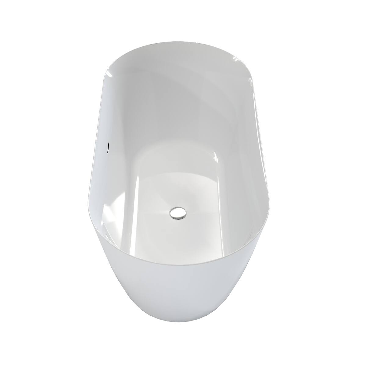 Alt View 10. Loheer - Loheer Acrylic Freestanding Bathtub Oval Deep Soaking Tub with Pop Up Drain Integrated Overflow Glossy White 63 Inch - Glossy White.