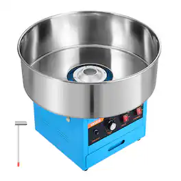VEVOR - Cotton Candy Machine Commercial 1000W Electric Candy Floss Maker Ideal for Home, Carnival, Birthday, Family Party - Blue