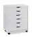 Front. Linon Home Décor - Monte Wide Six-Drawer Rolling Storage Cart - Whitewash.
