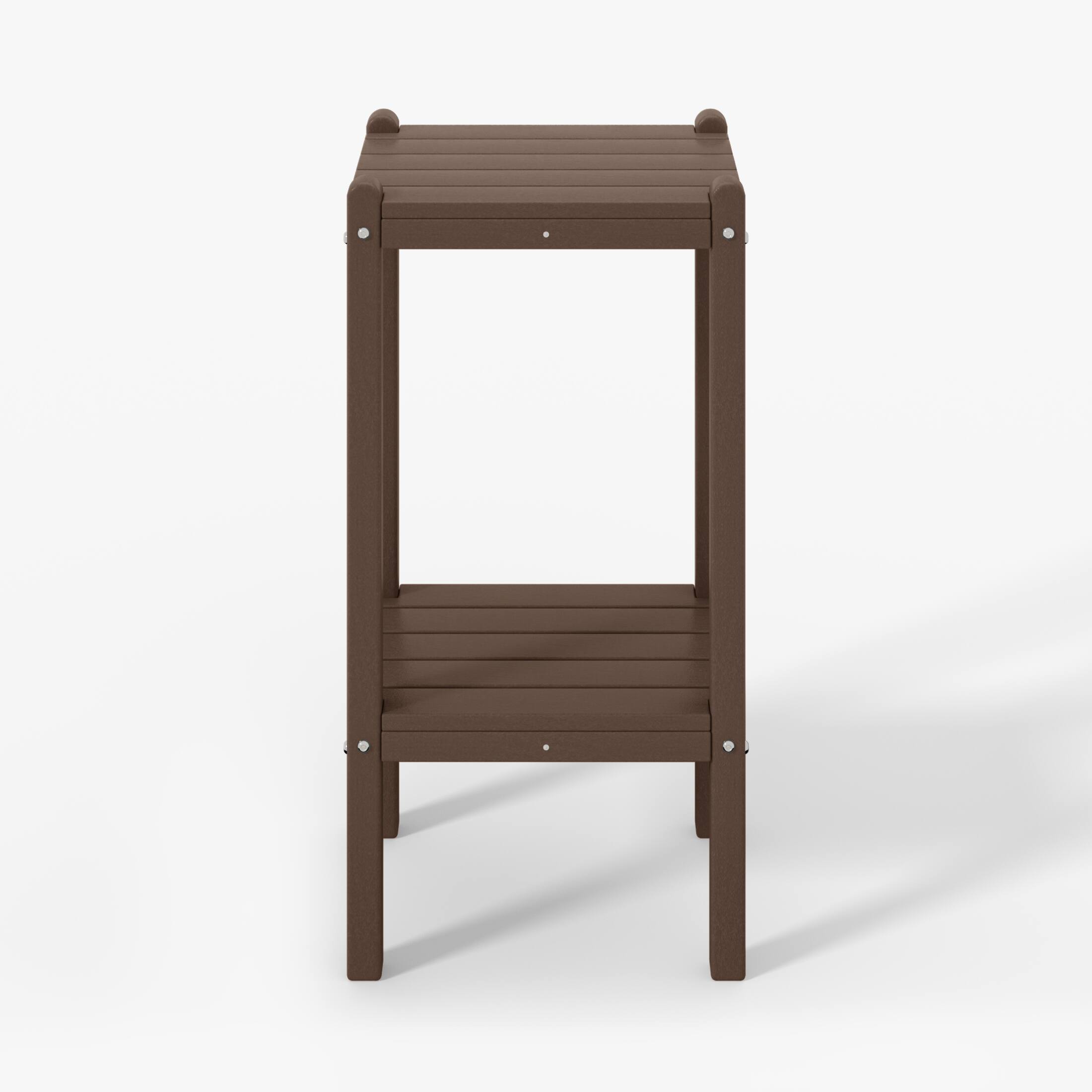 Left. WestinTrends - WestinTrends Malibu 36" Outdoor Adirondack HDPE 2-Tier Patio Side Table - Dark Brown.